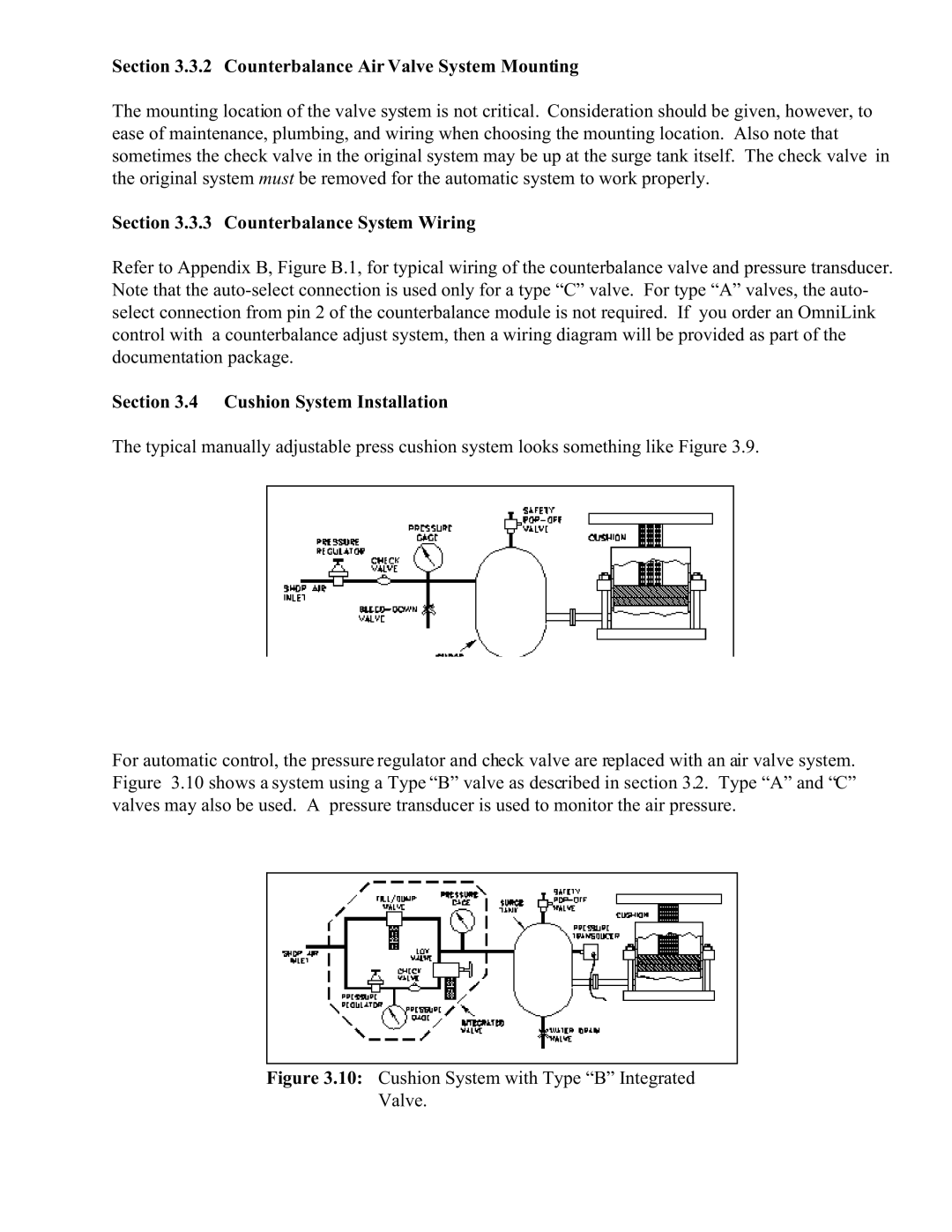 SMC Networks 5000 Counterbalance Air Valve System Mounting, Counterbalance System Wiring, Cushion System Installation 