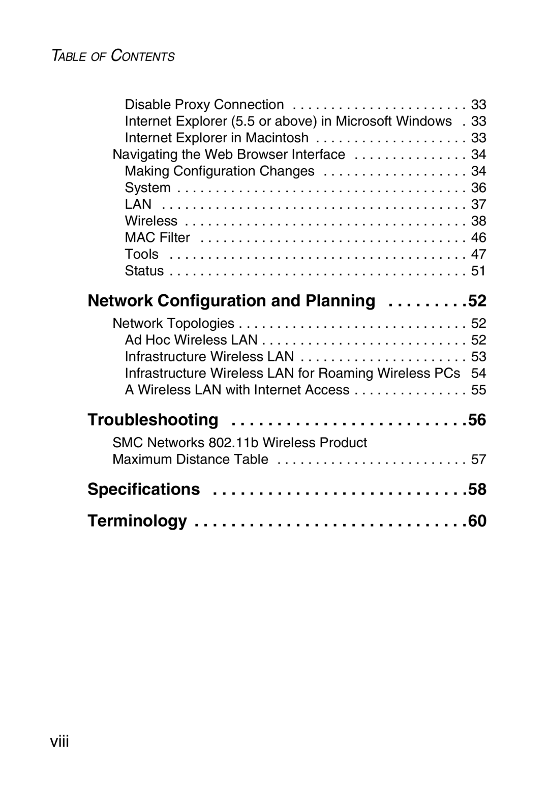 SMC Networks 5MC2671W manual Network Configuration and Planning, Troubleshooting 