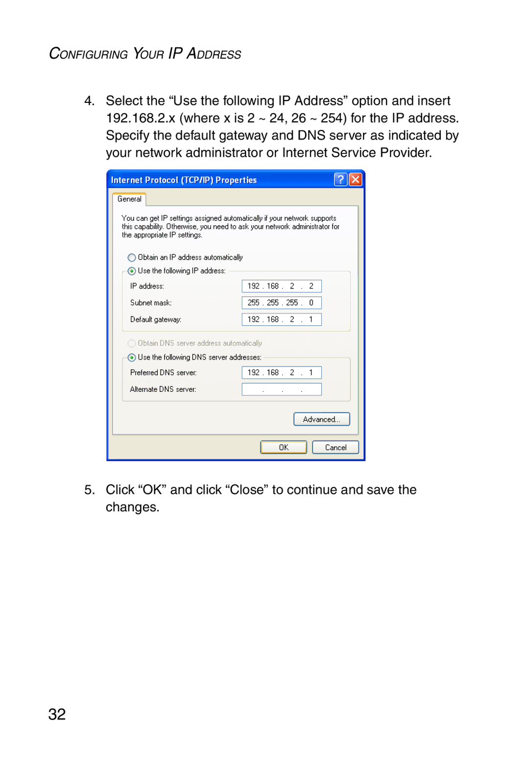 SMC Networks 5MC2671W manual Configuring Your IP Address 