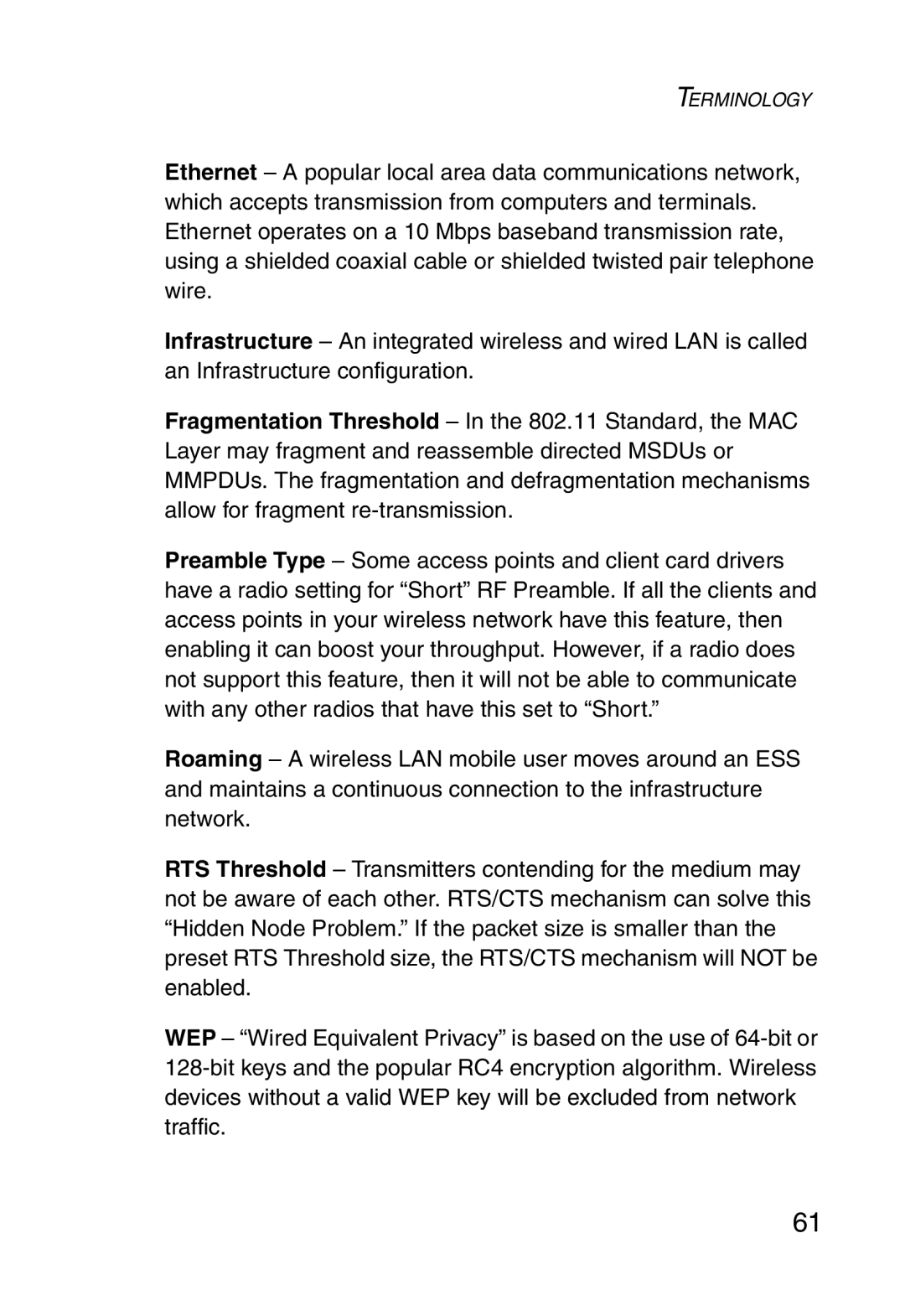 SMC Networks 5MC2671W manual Terminology 