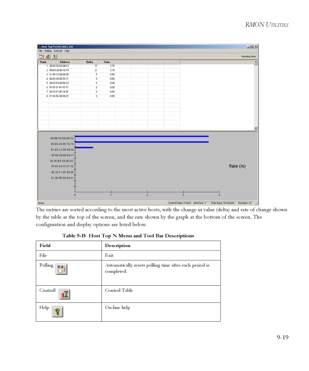 SMC Networks 6.20 manual Host Top N Menu and Tool Bar Descriptions 