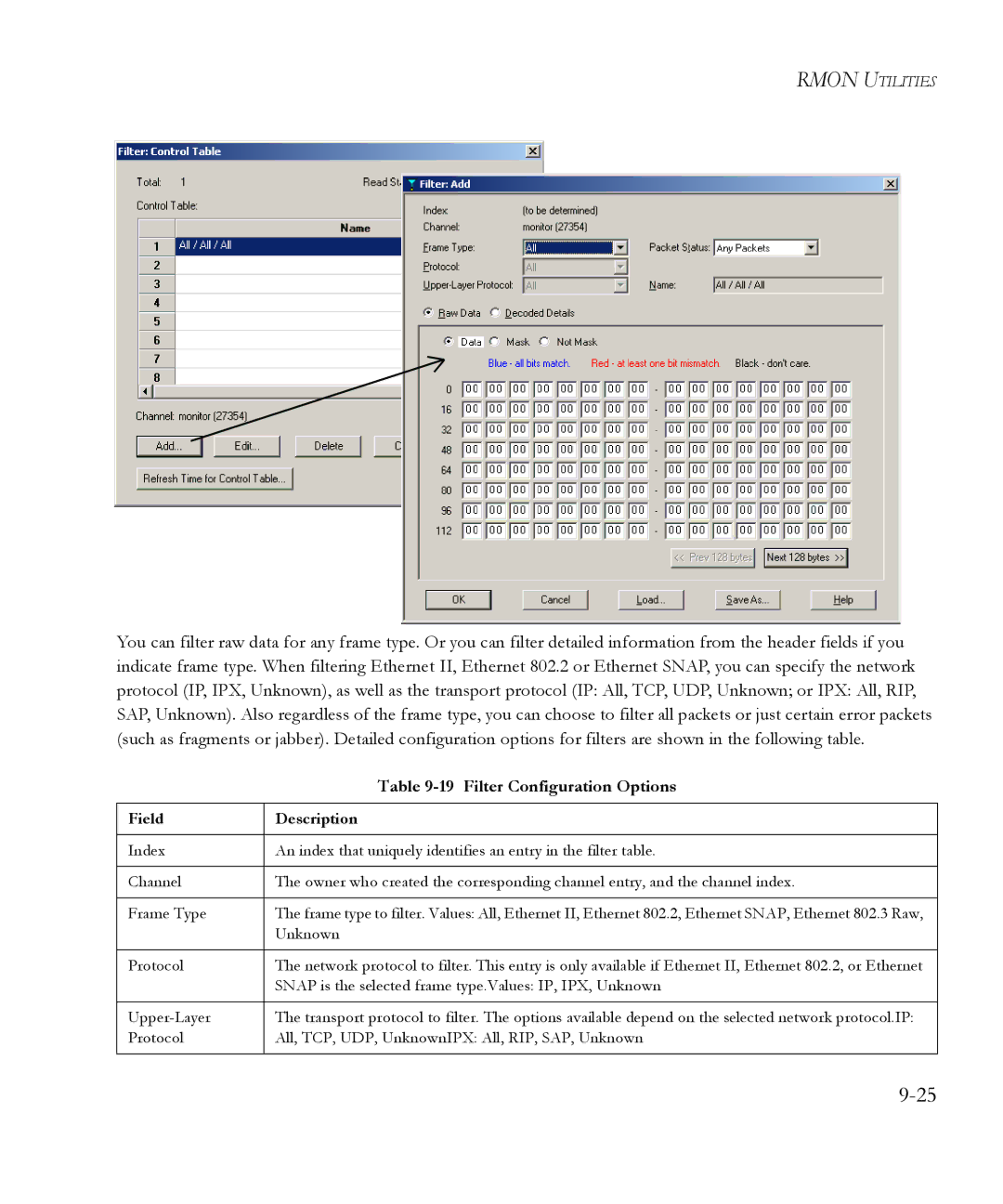 SMC Networks 6.20 manual Filter Configuration Options 