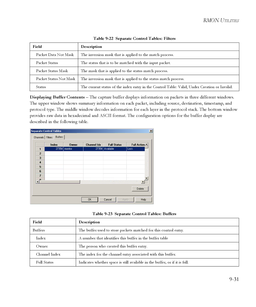 SMC Networks 6.20 manual Separate Control Tables Buffers 