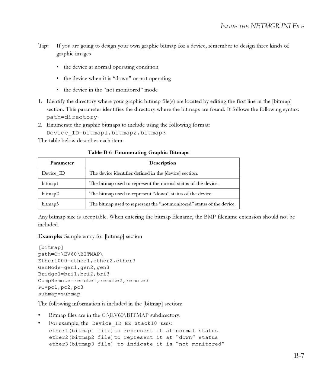 SMC Networks 6.20 manual Table B-6 Enumerating Graphic Bitmaps 