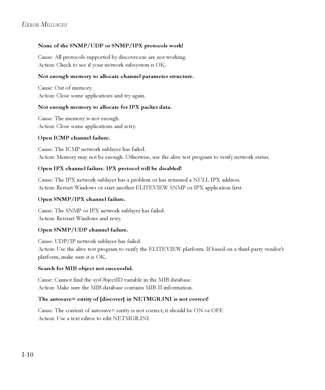 SMC Networks 6.20 manual None of the SNMP/UDP or SNMP/IPX protocols work, Not enough memory to allocate for IPX packet data 