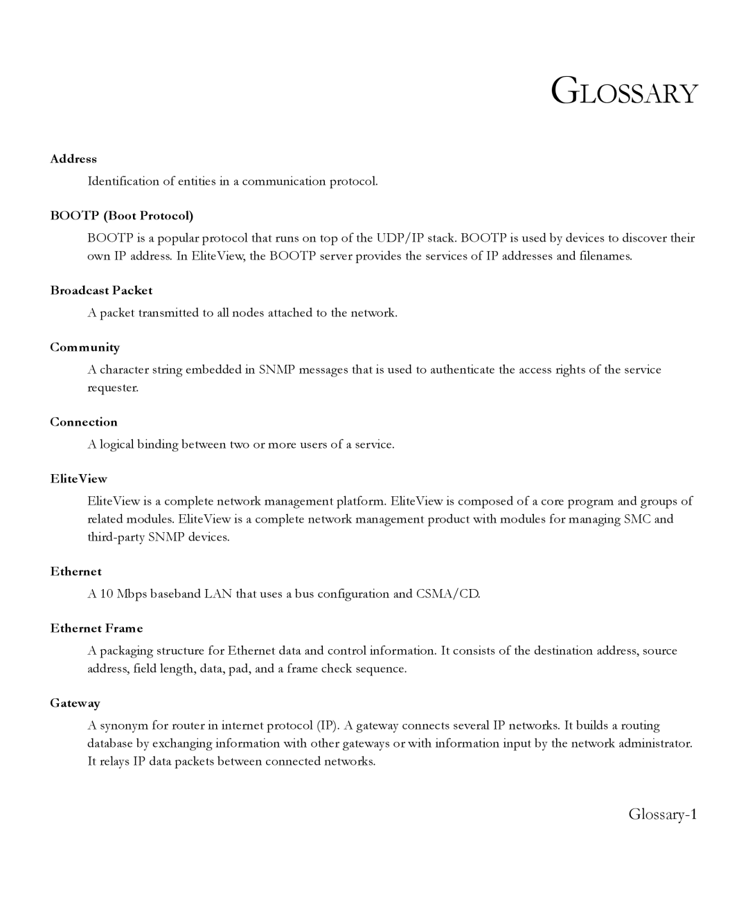 SMC Networks 6.20 manual Glossary 