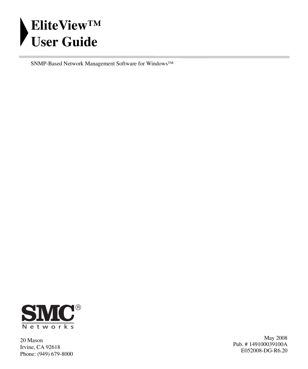 SMC Networks 6.20 manual EliteView User Guide 