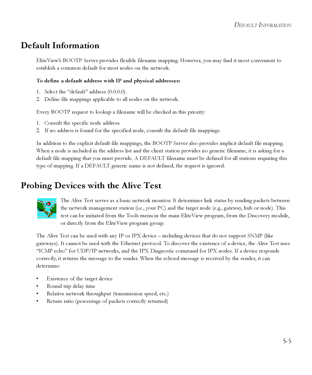 SMC Networks 6.20 manual Default Information, Probing Devices with the Alive Test 