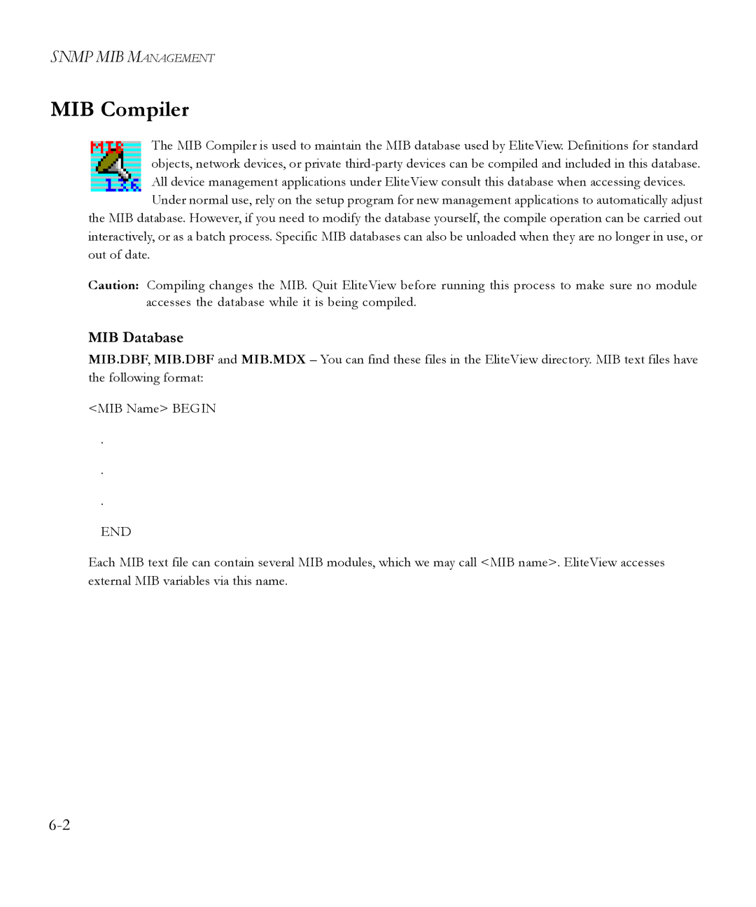 SMC Networks 6.20 manual MIB Compiler, MIB Database 