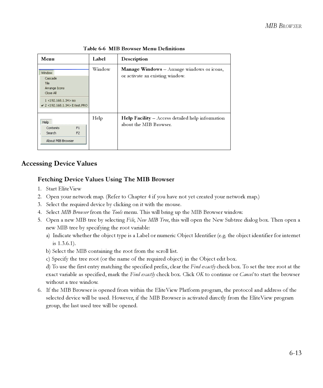 SMC Networks 6.20 manual Accessing Device Values, Fetching Device Values Using The MIB Browser 