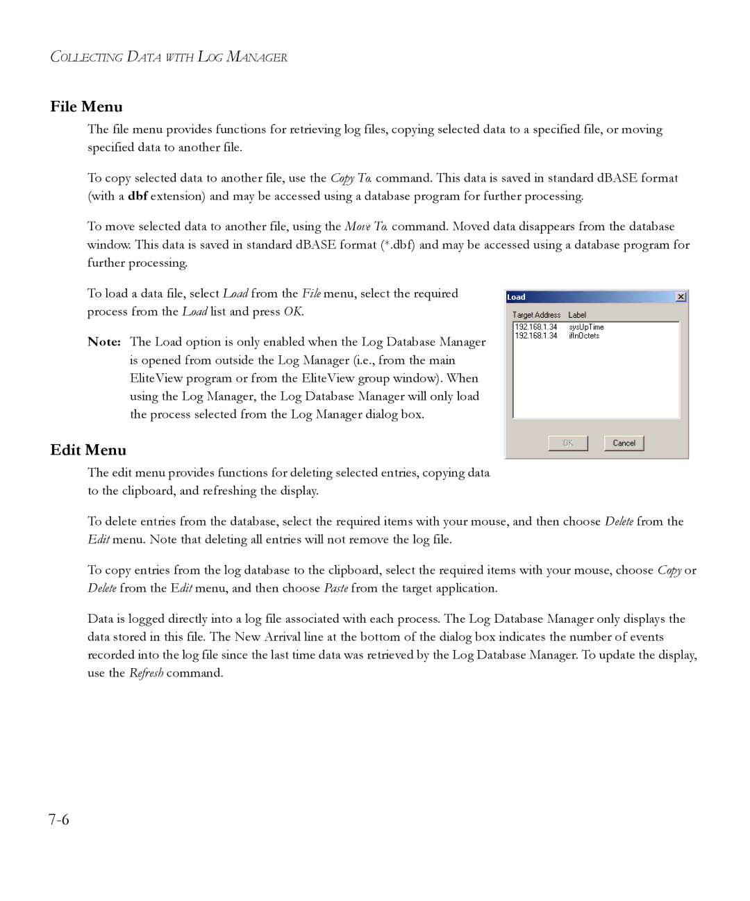 SMC Networks 6.20 manual File Menu, Edit Menu 