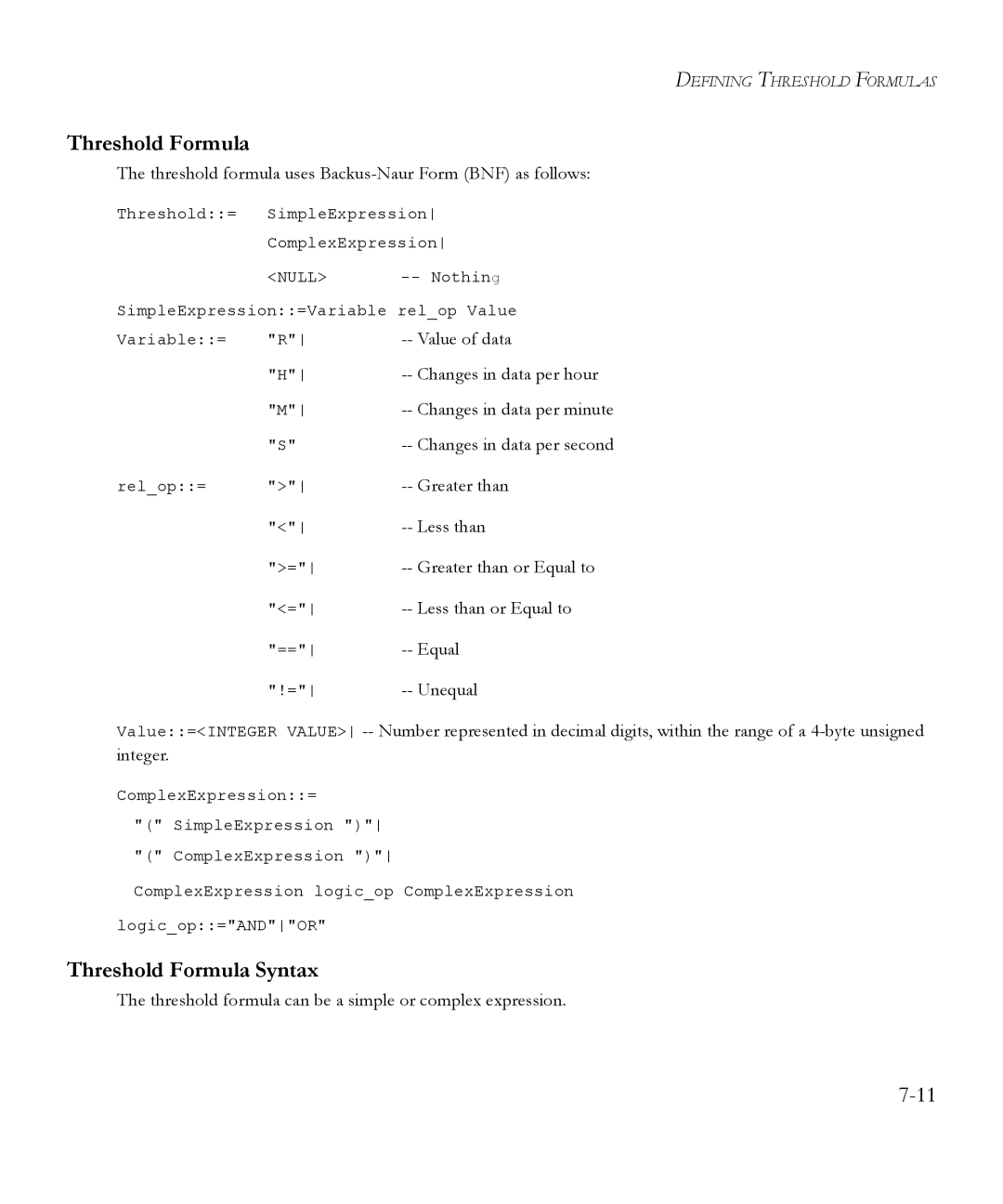 SMC Networks 6.20 manual Threshold Formula Syntax 