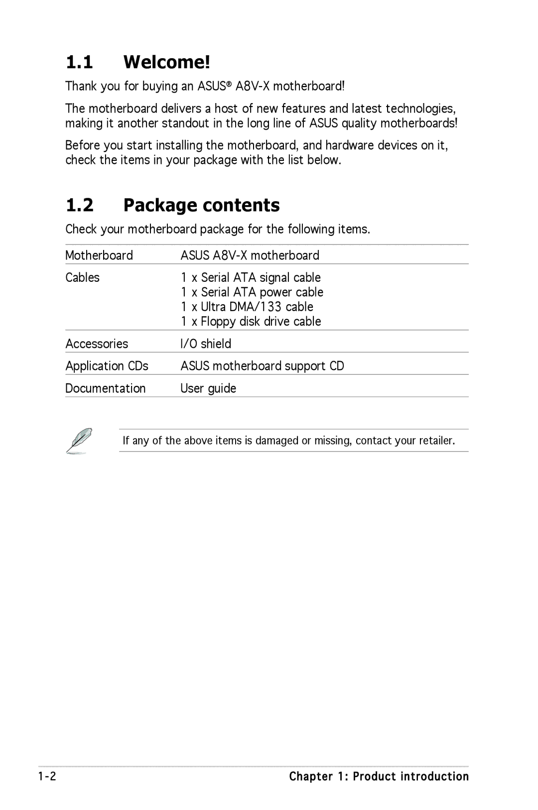 SMC Networks A8V-X manual Welcome, Package contents 