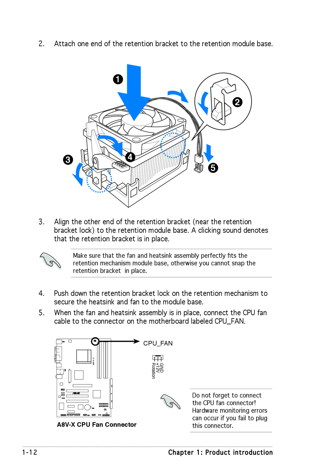 SMC Networks manual A8V-X CPU Fan Connector 