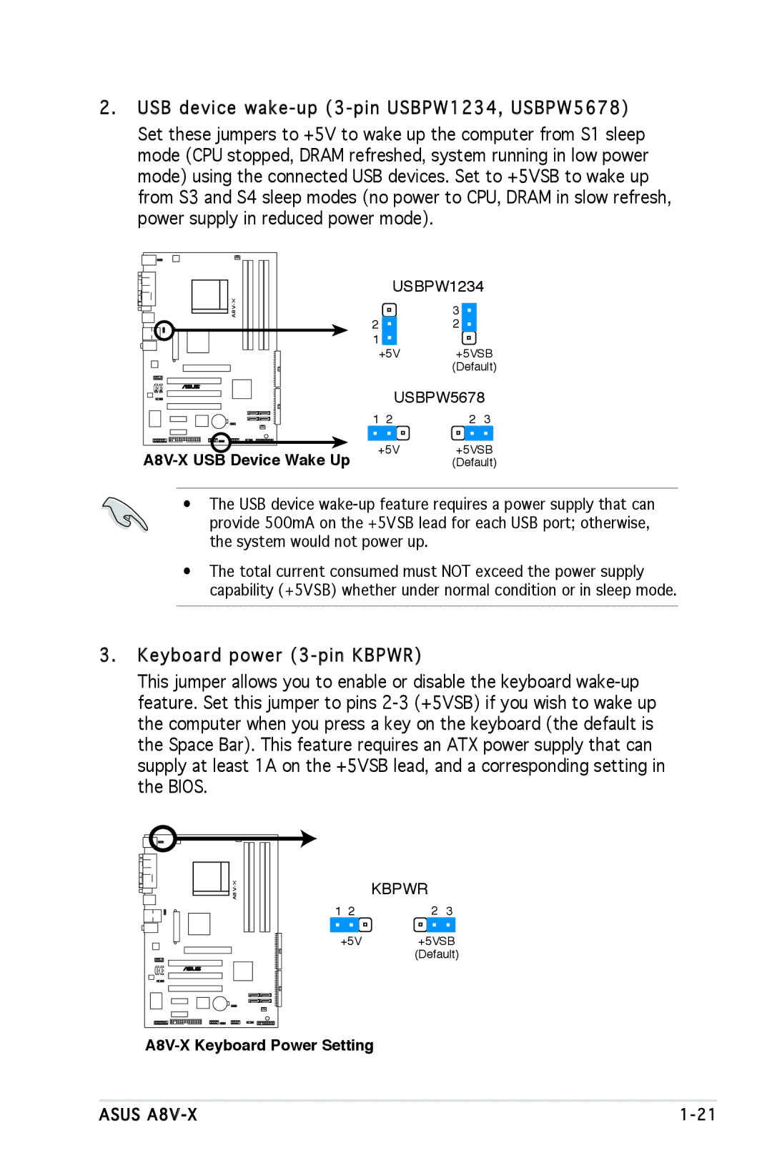 SMC Networks manual A8V-X Keyboard Power Setting 