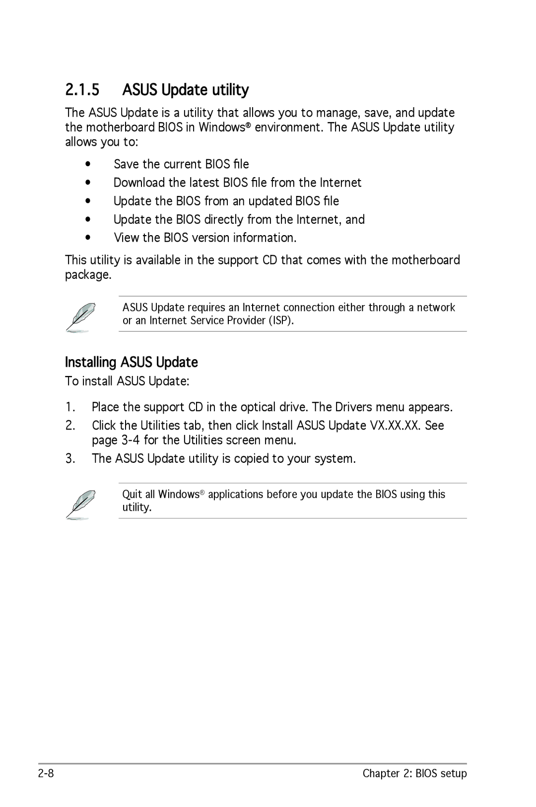 SMC Networks A8V-X manual Asus Update utility, Installing Asus Update 