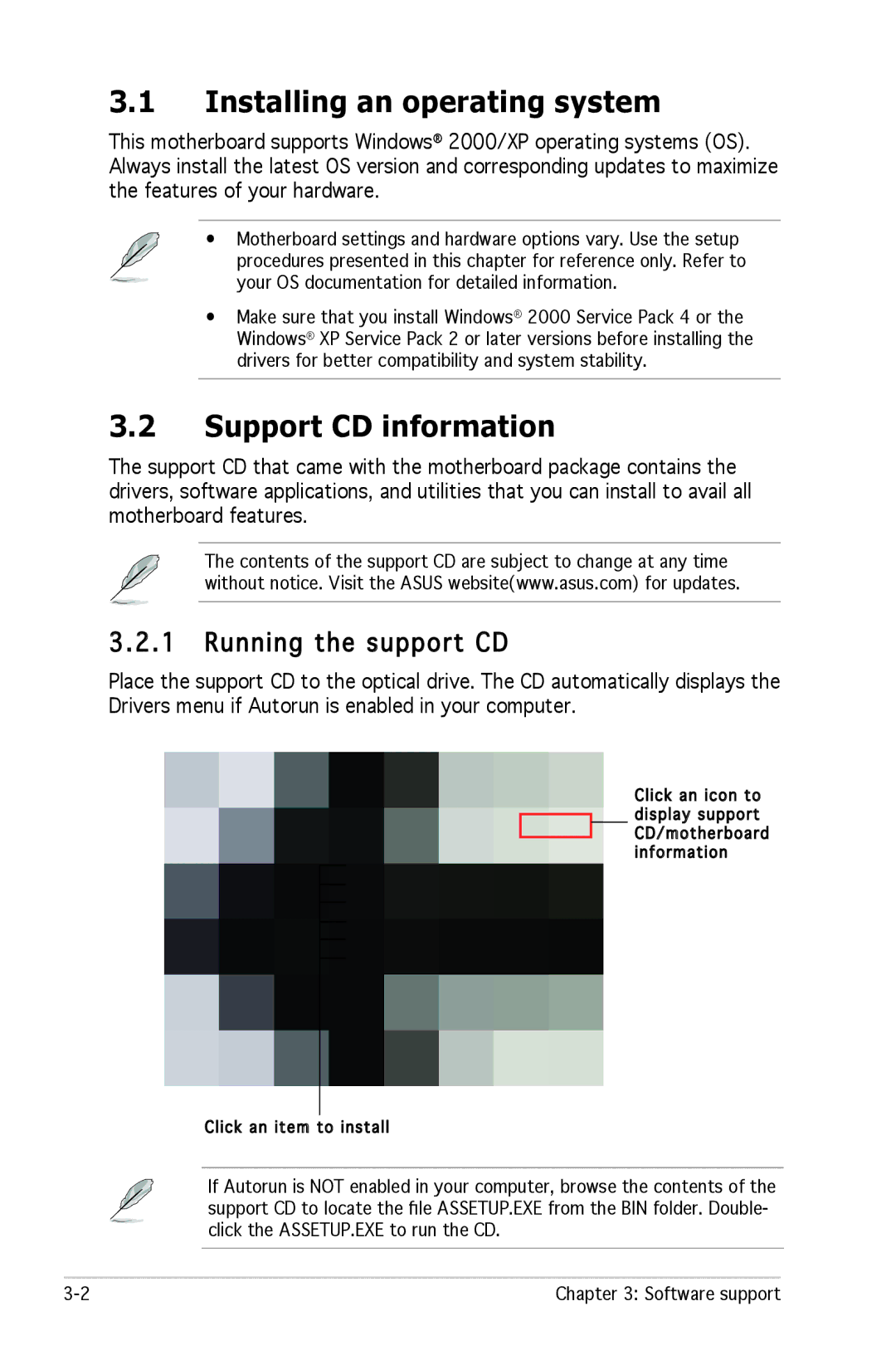 SMC Networks A8V-X manual Installing an operating system, Support CD information, Running the support CD 