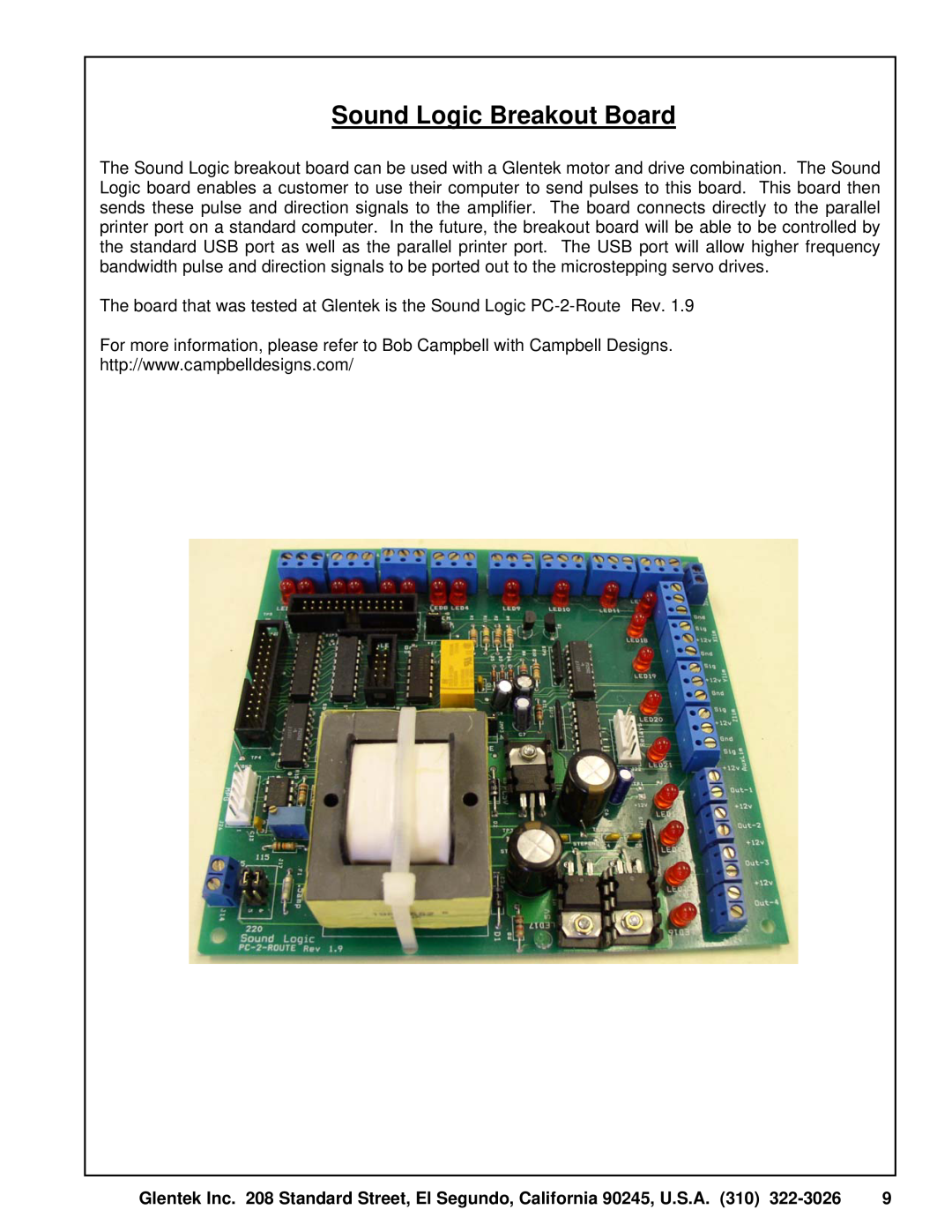 SMC Networks Amplifier manual Sound Logic Breakout Board 