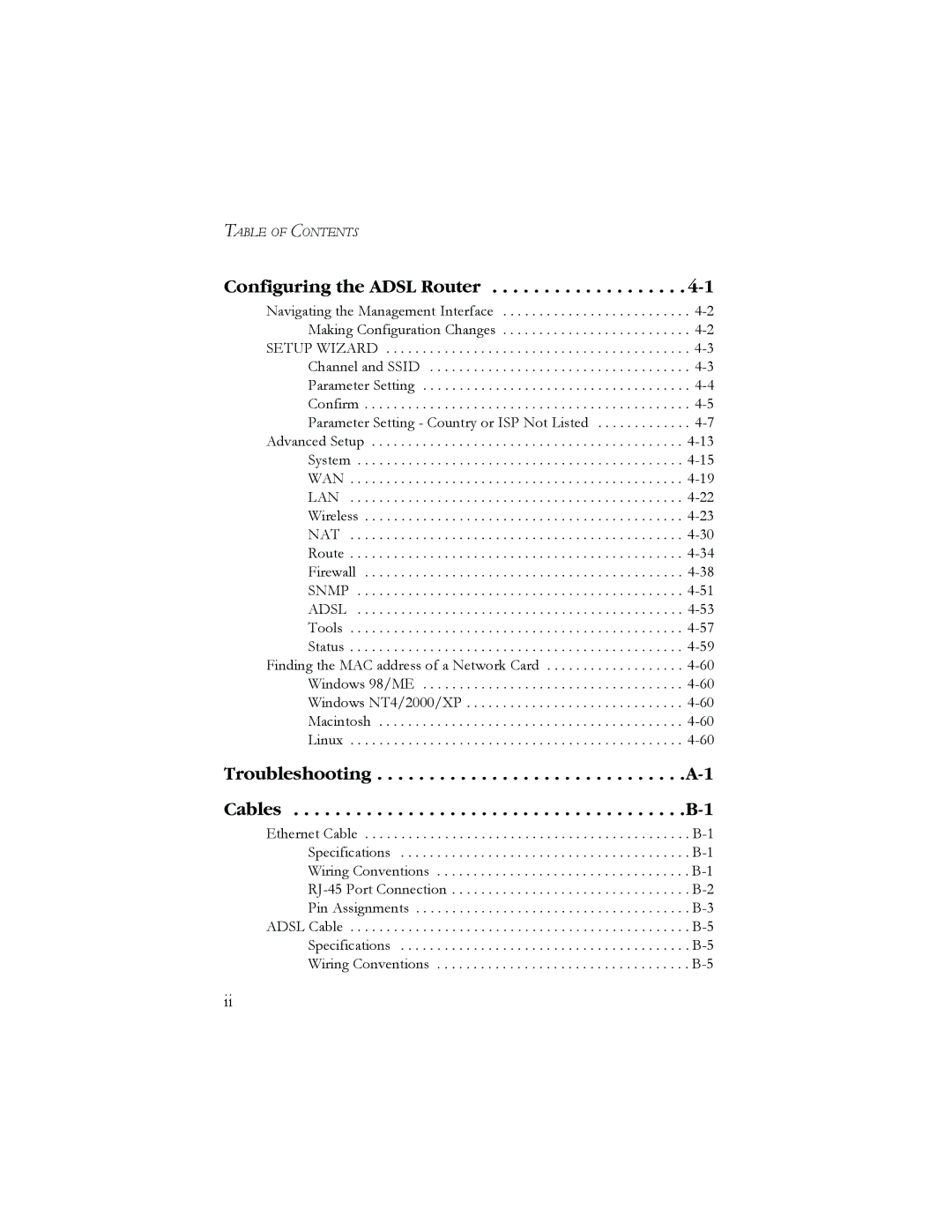 SMC Networks AR4505GW manual Configuring the Adsl Router 