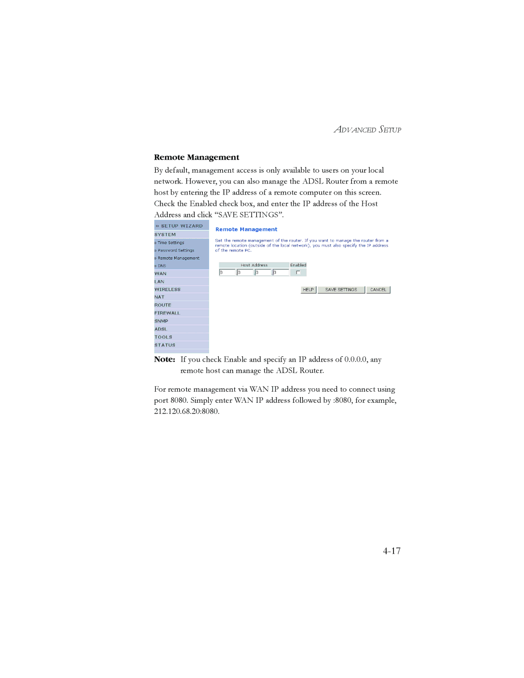 SMC Networks AR4505GW manual Remote Management 