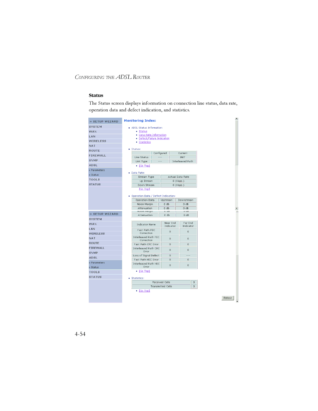 SMC Networks AR4505GW manual Status 