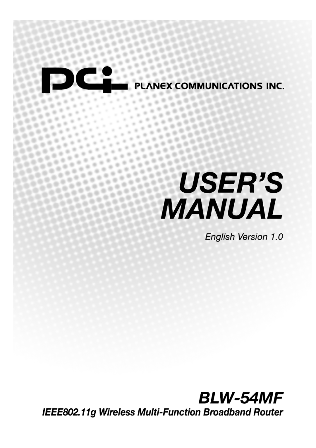 SMC Networks BLW-54MF manual 