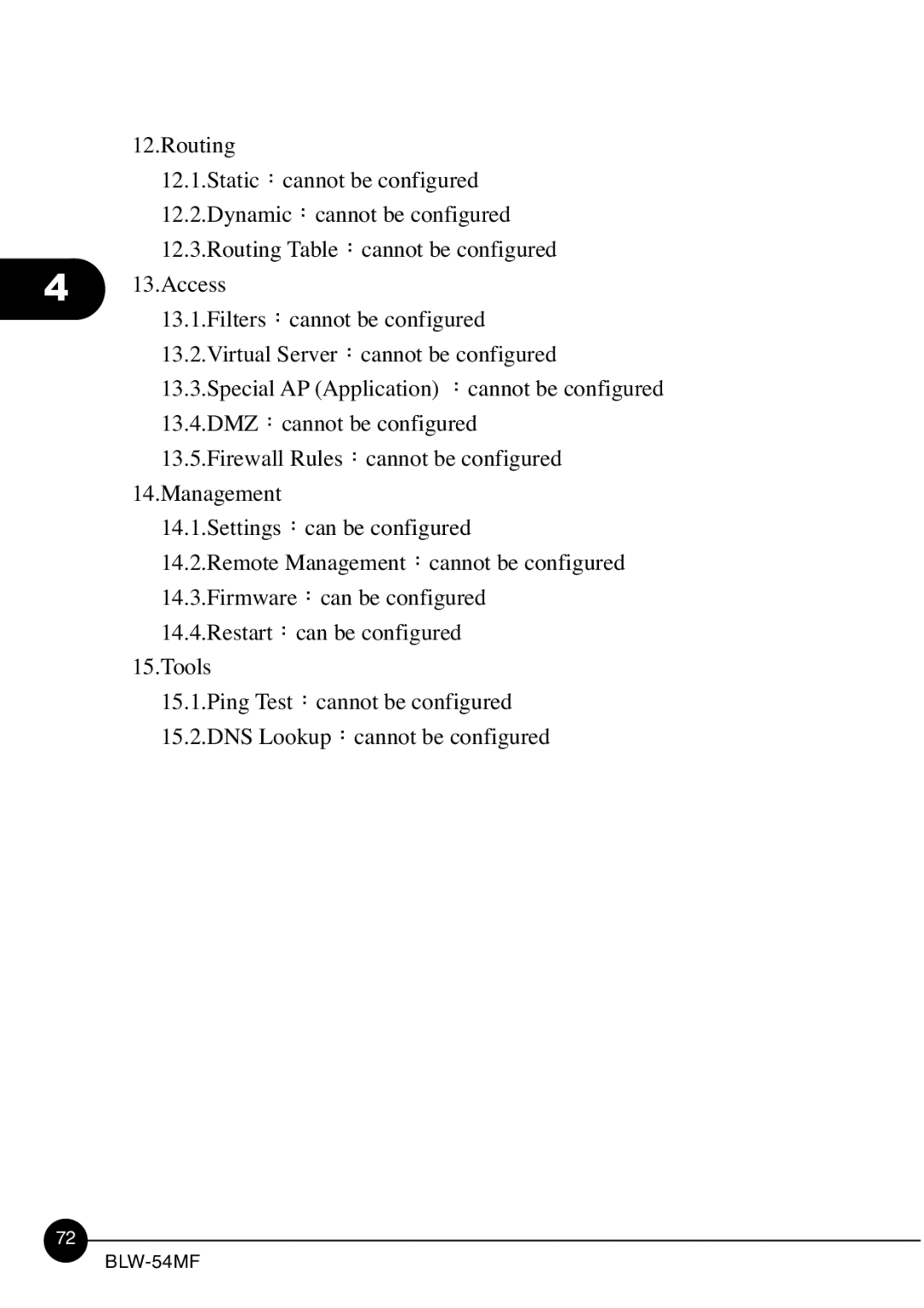 SMC Networks BLW-54MF manual Remote Management cannot be configured 