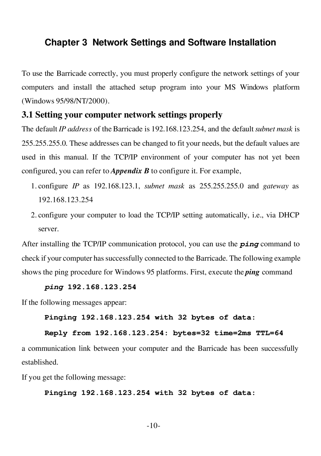 SMC Networks Cable/DSL Router Network Settings and Software Installation, Setting your computer network settings properly 