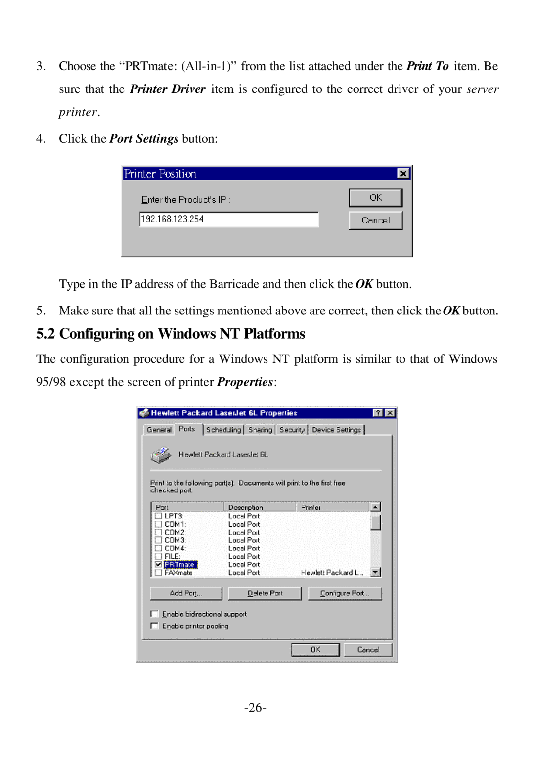 SMC Networks Cable/DSL Router specifications Configuring on Windows NT Platforms 