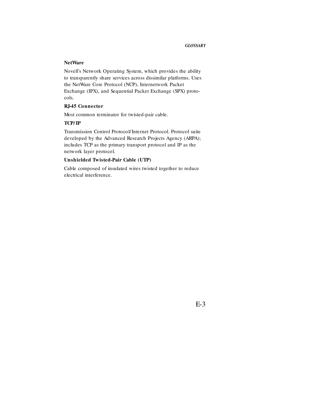 SMC Networks Ethernet ISA Network Cards manual NetWare, RJ-45 Connector, Unshielded Twisted-Pair Cable UTP 