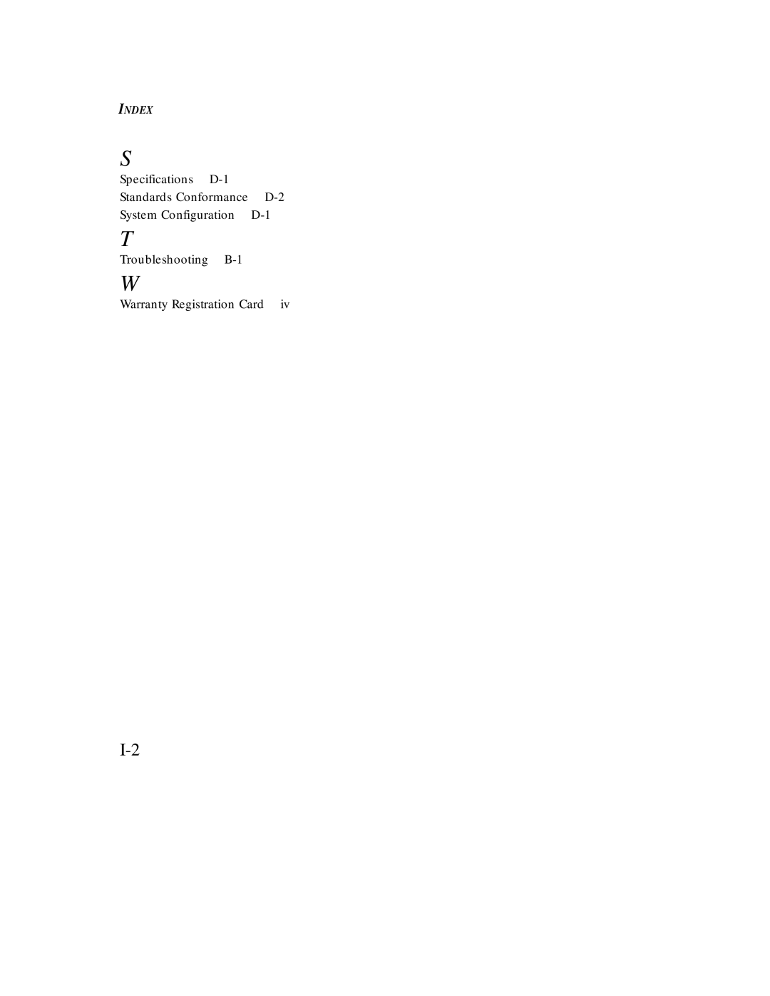 SMC Networks Ethernet ISA Network Cards manual Index 