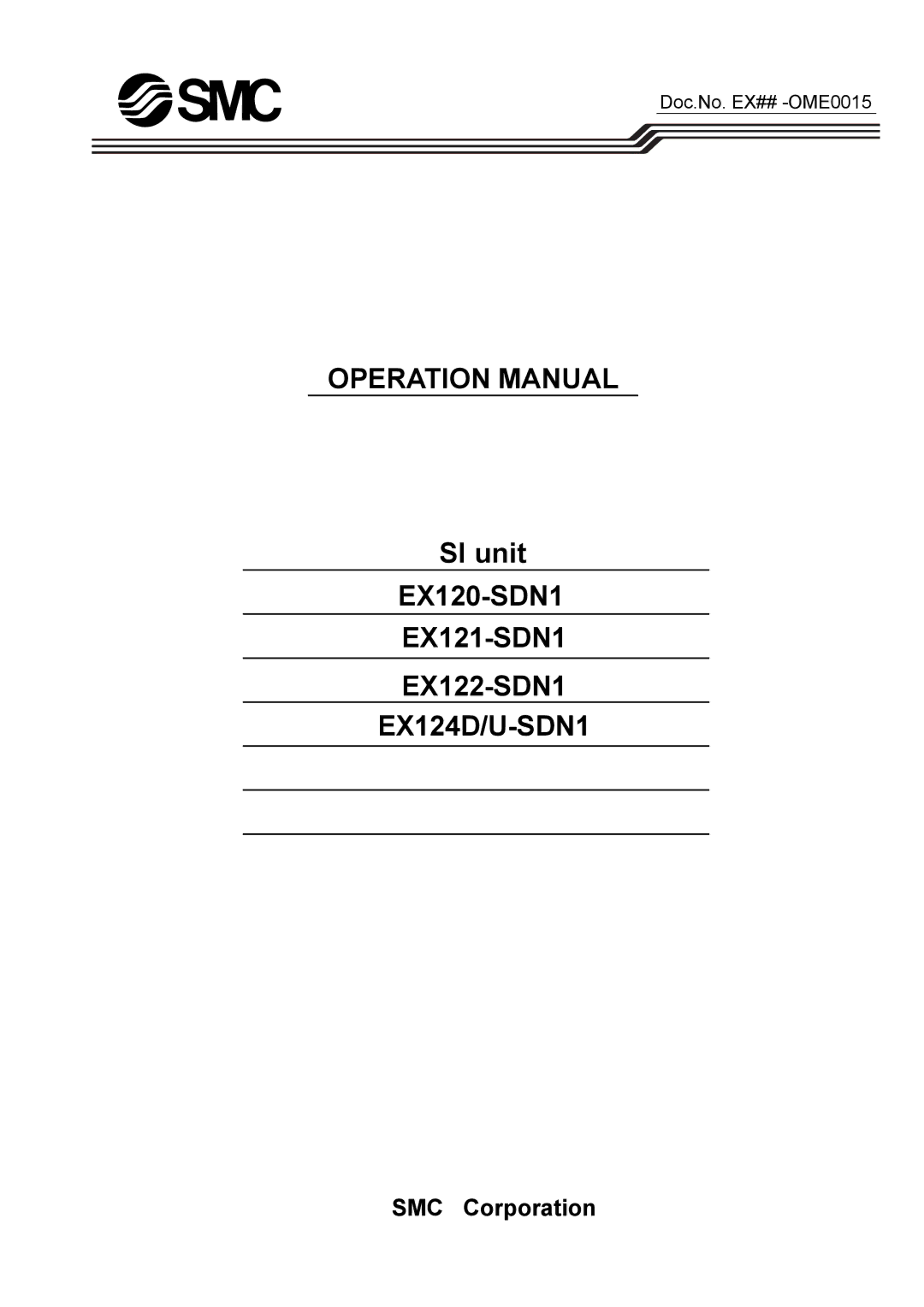 SMC Networks EX122-SDN1, EX120-SDN1, EX121-SDN1 operation manual EX124D/U-SDN1 