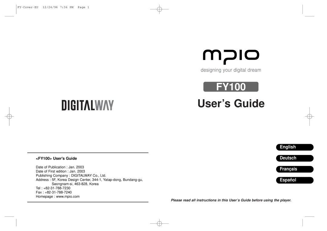 SMC Networks manual User’s Guide, FY100 Users Guide 