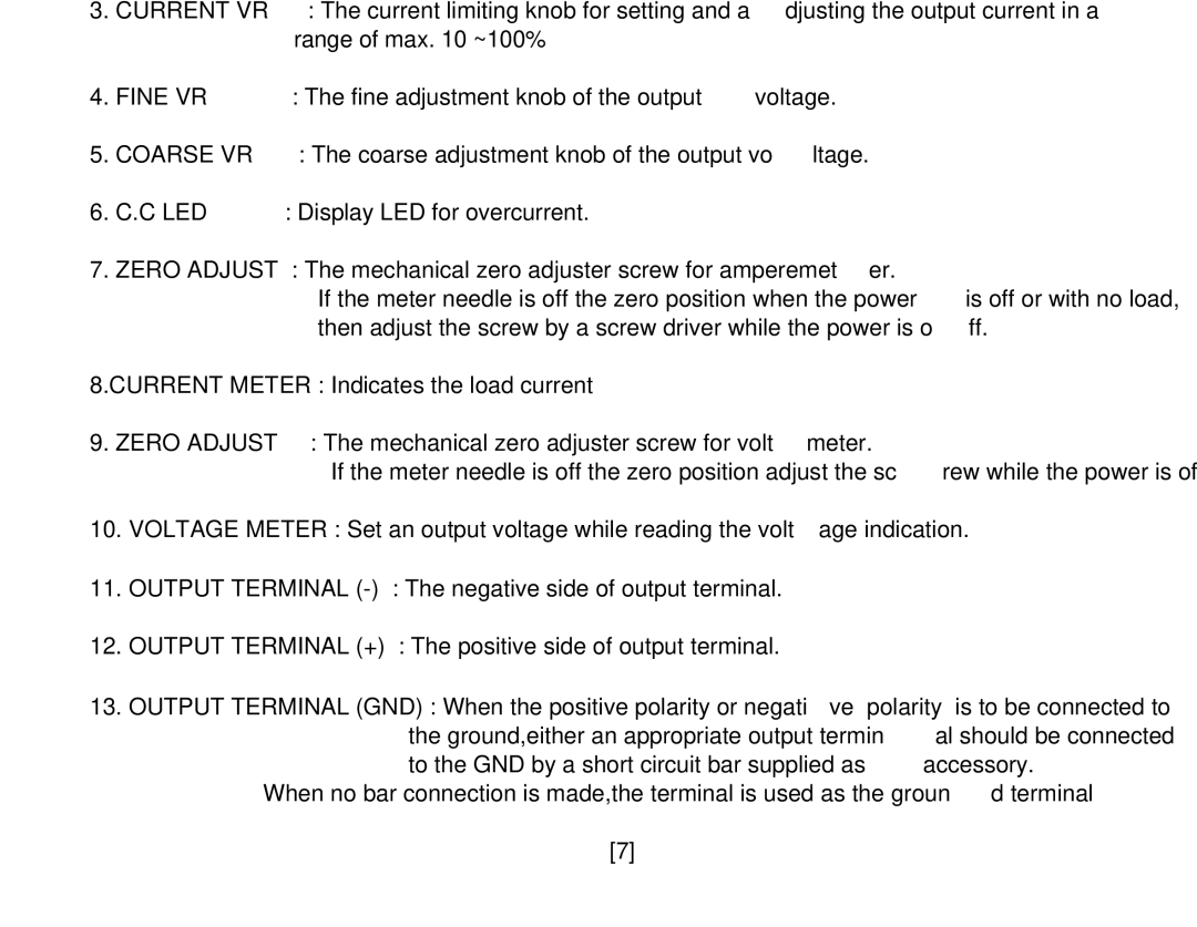 SMC Networks GP-305, GP-3010, GP-503 manual Decription of Panel Function, DC Power Supply GP-505 