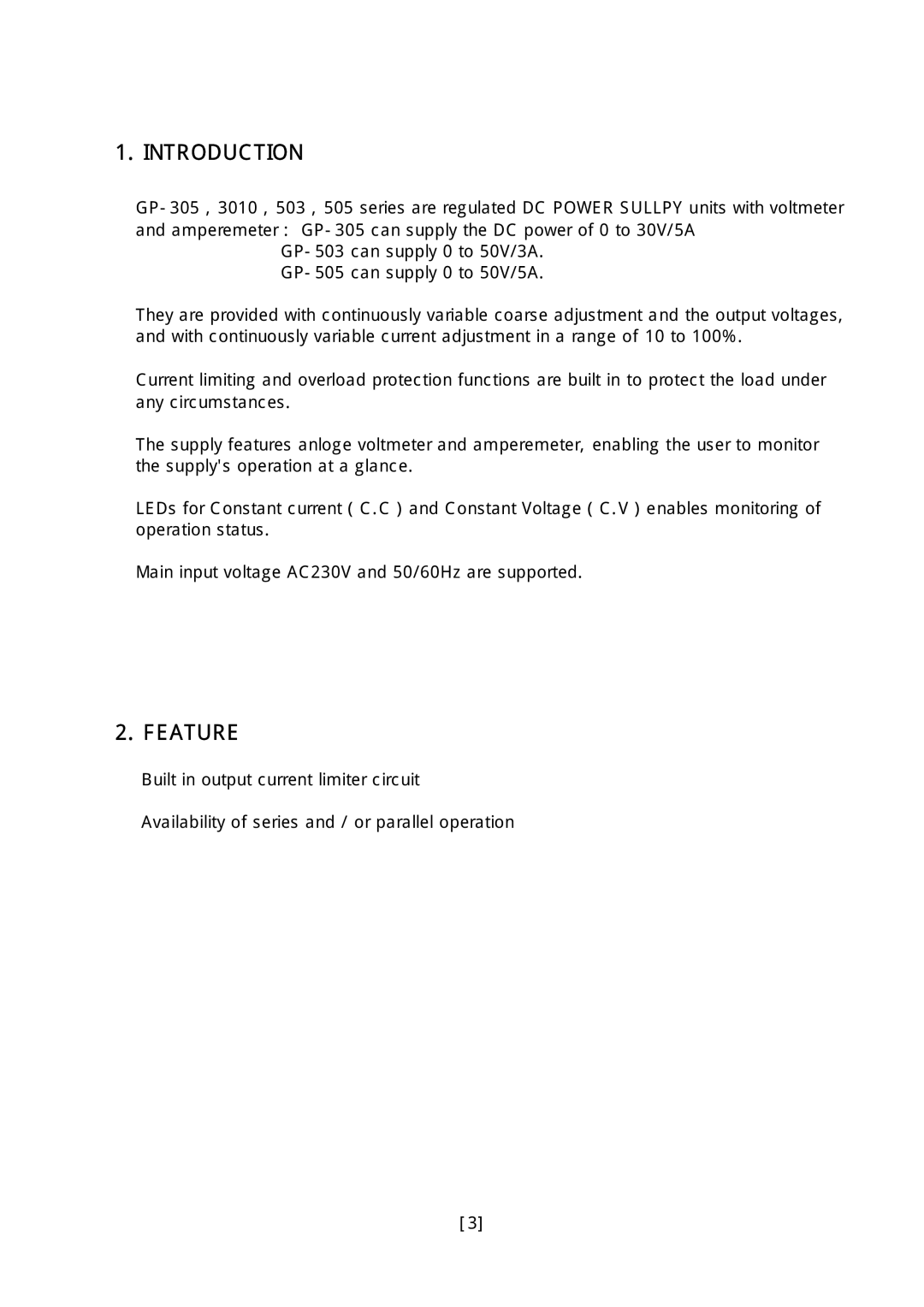 SMC Networks GP-503, GP-3010, GP-305, GP-505 manual Introduction, Feature 