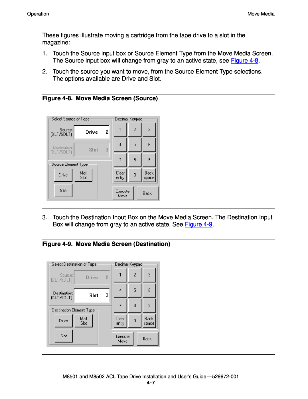 SMC Networks M8501 manual 8. Move Media Screen Source, 9. Move Media Screen Destination 