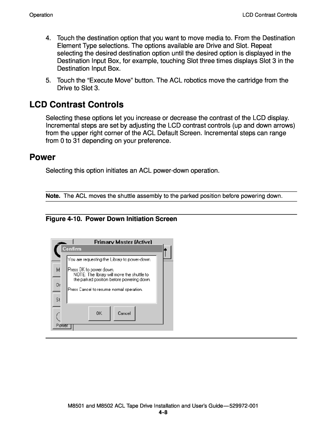 SMC Networks M8501 manual LCD Contrast Controls, 10. Power Down Initiation Screen 
