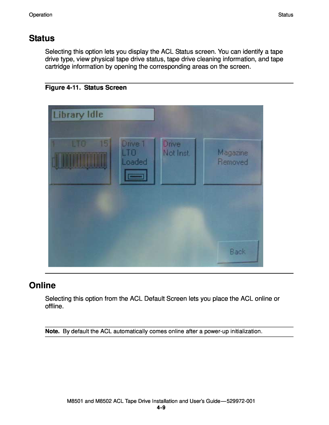 SMC Networks M8501 manual Online, 11. Status Screen 