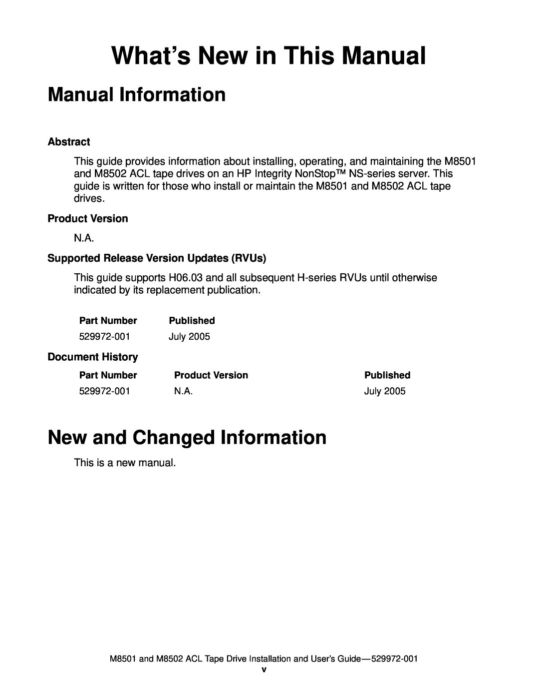 SMC Networks M8501 What’s New in This Manual, Manual Information, New and Changed Information, Abstract, Product Version 