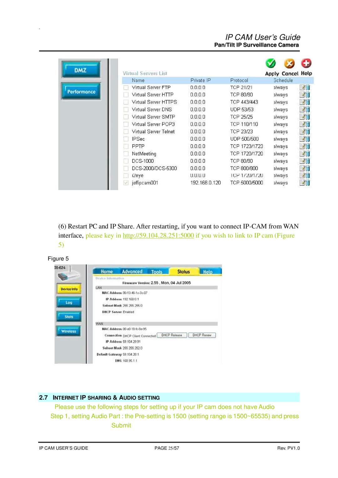 SMC Networks None manual Internet IP Sharing & Audio Setting 