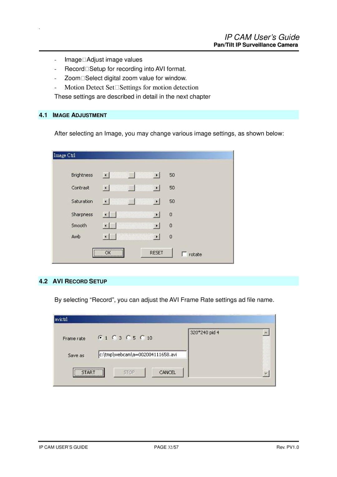 SMC Networks None manual Motion Detect Set：Settings for motion detection 