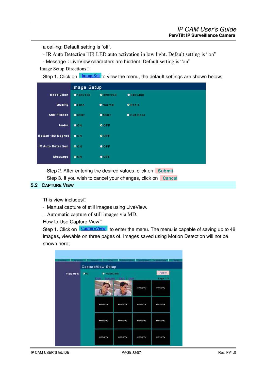 SMC Networks None manual Automatic capture of still images via MD 