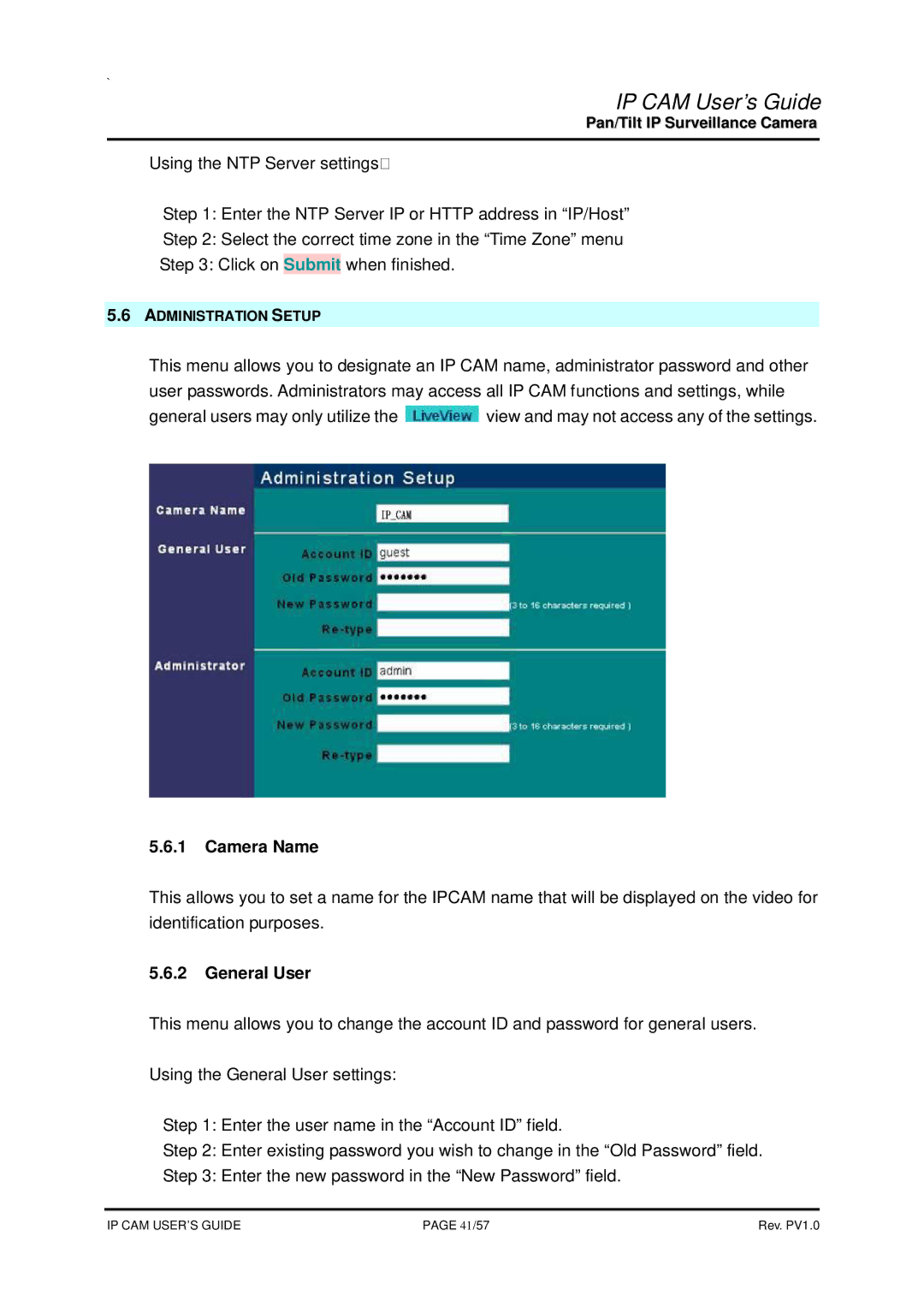 SMC Networks None manual Camera Name, General User 