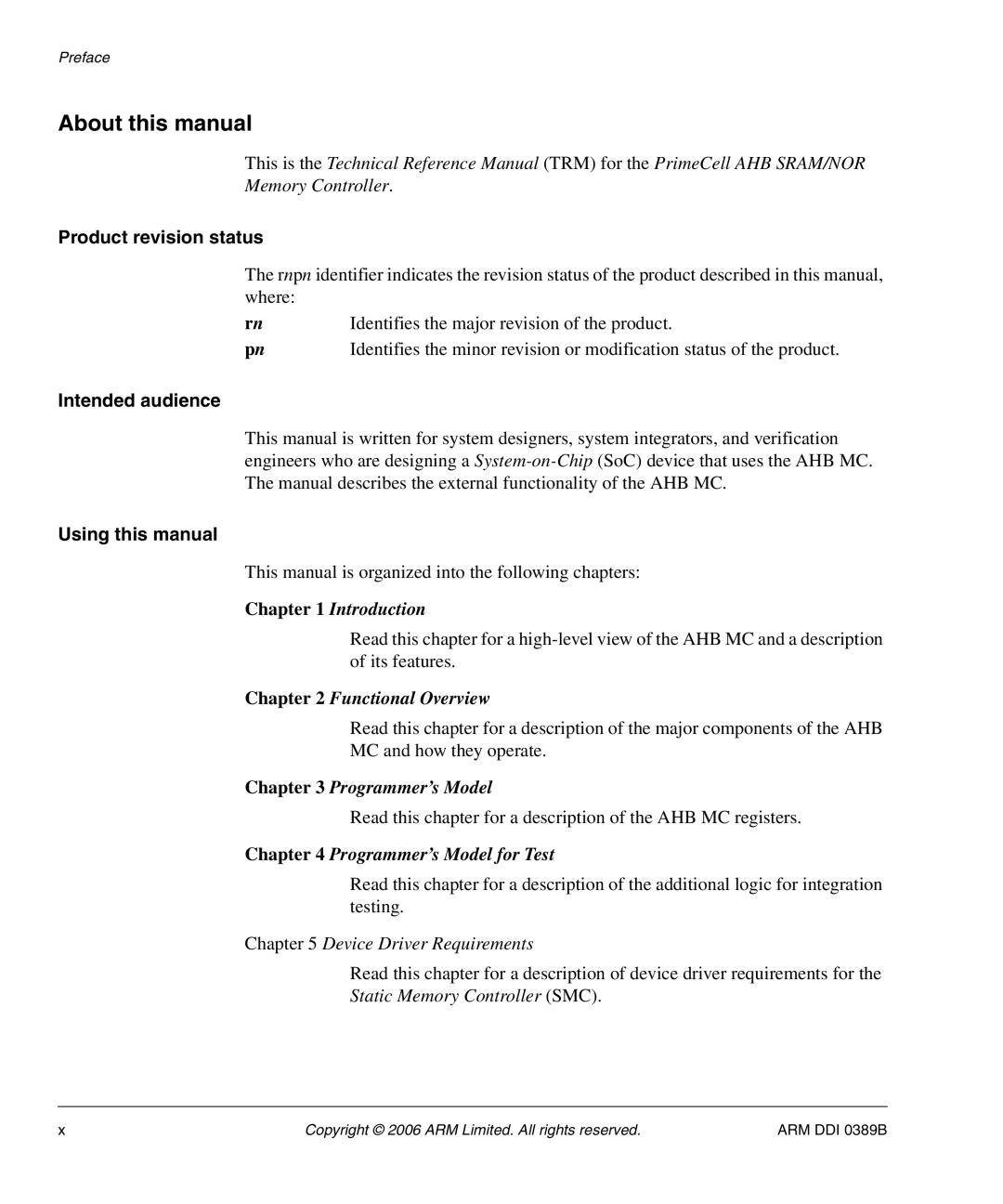 SMC Networks PL241, AHB SRAM/NOR About this manual, Product revision status, Intended audience, Using this manual 