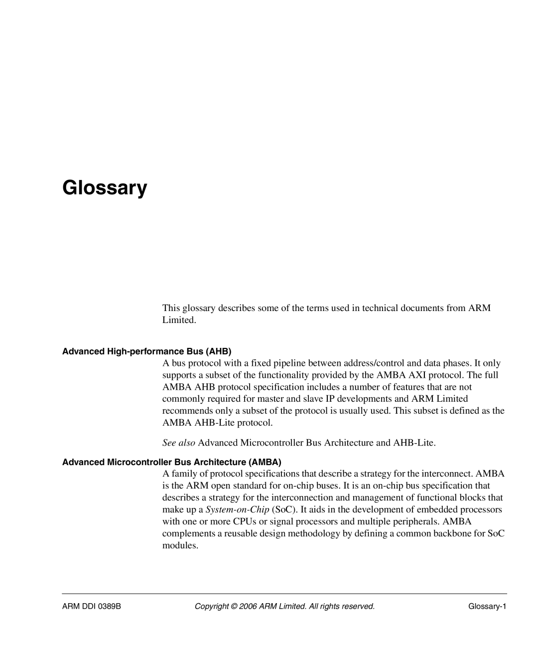 SMC Networks AHB SRAM/NOR, PL241 manual Advanced High-performance Bus AHB, Advanced Microcontroller Bus Architecture Amba 