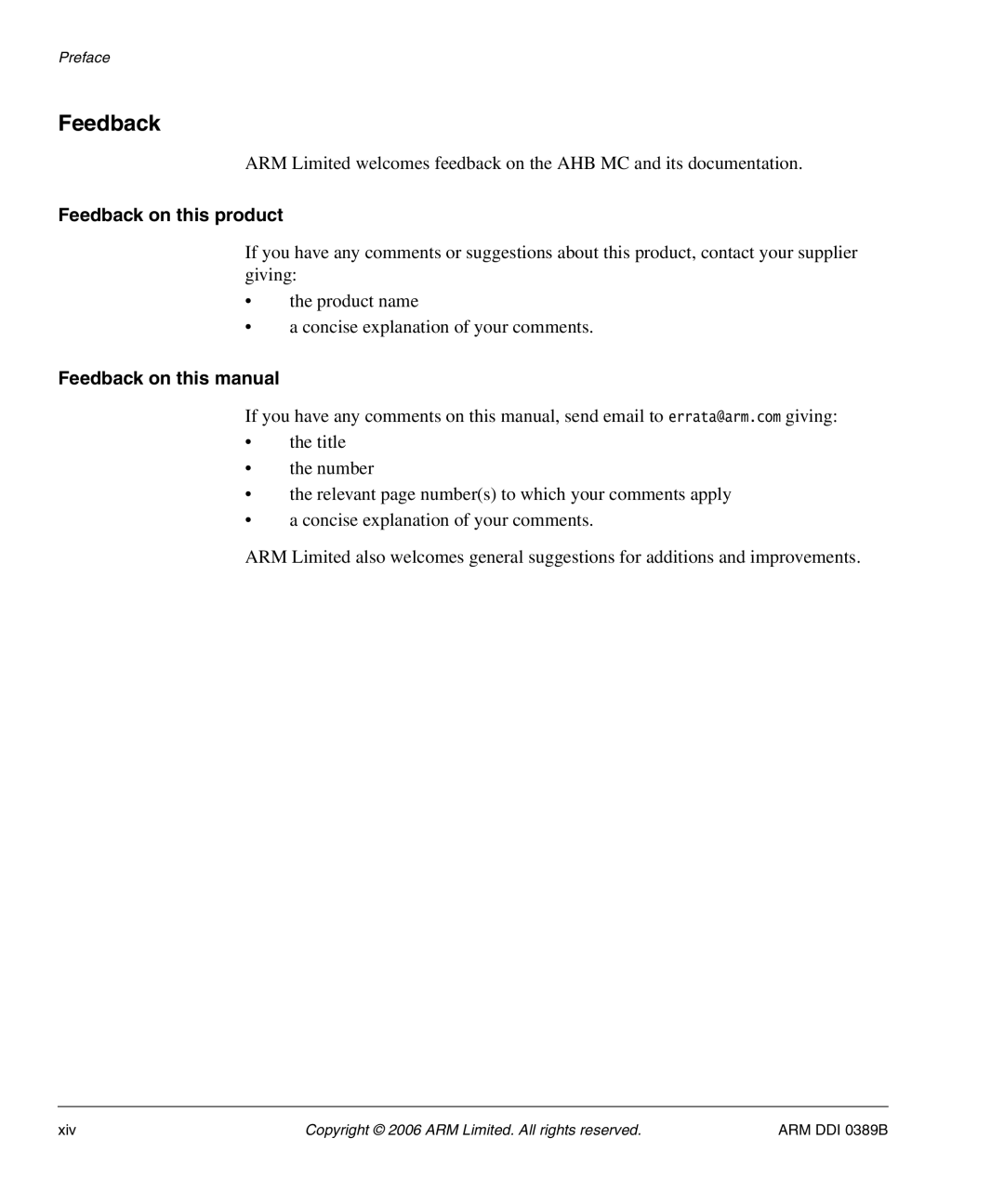 SMC Networks PL241, AHB SRAM/NOR Feedback on this product, Feedback on this manual 