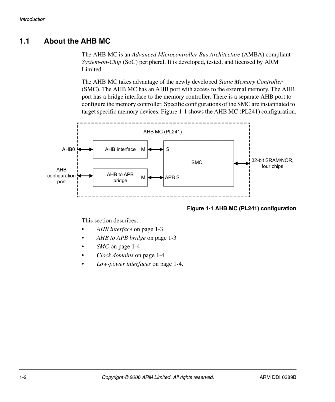 SMC Networks PL241, AHB SRAM/NOR manual About the AHB MC, This section describes, SMC on 