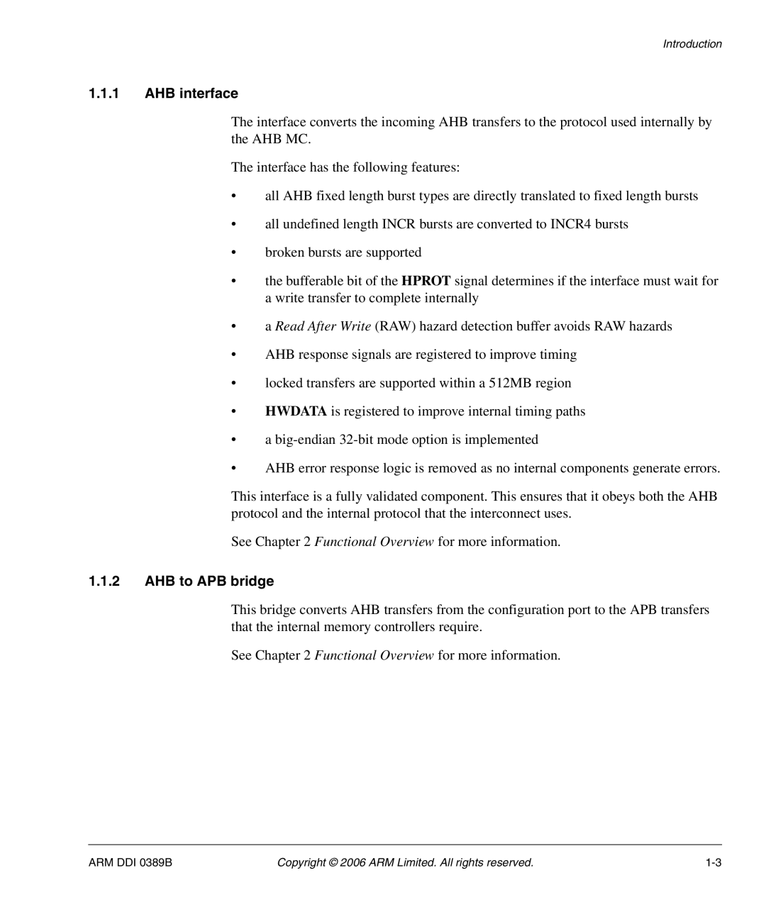 SMC Networks AHB SRAM/NOR, PL241 manual AHB interface, AHB to APB bridge 