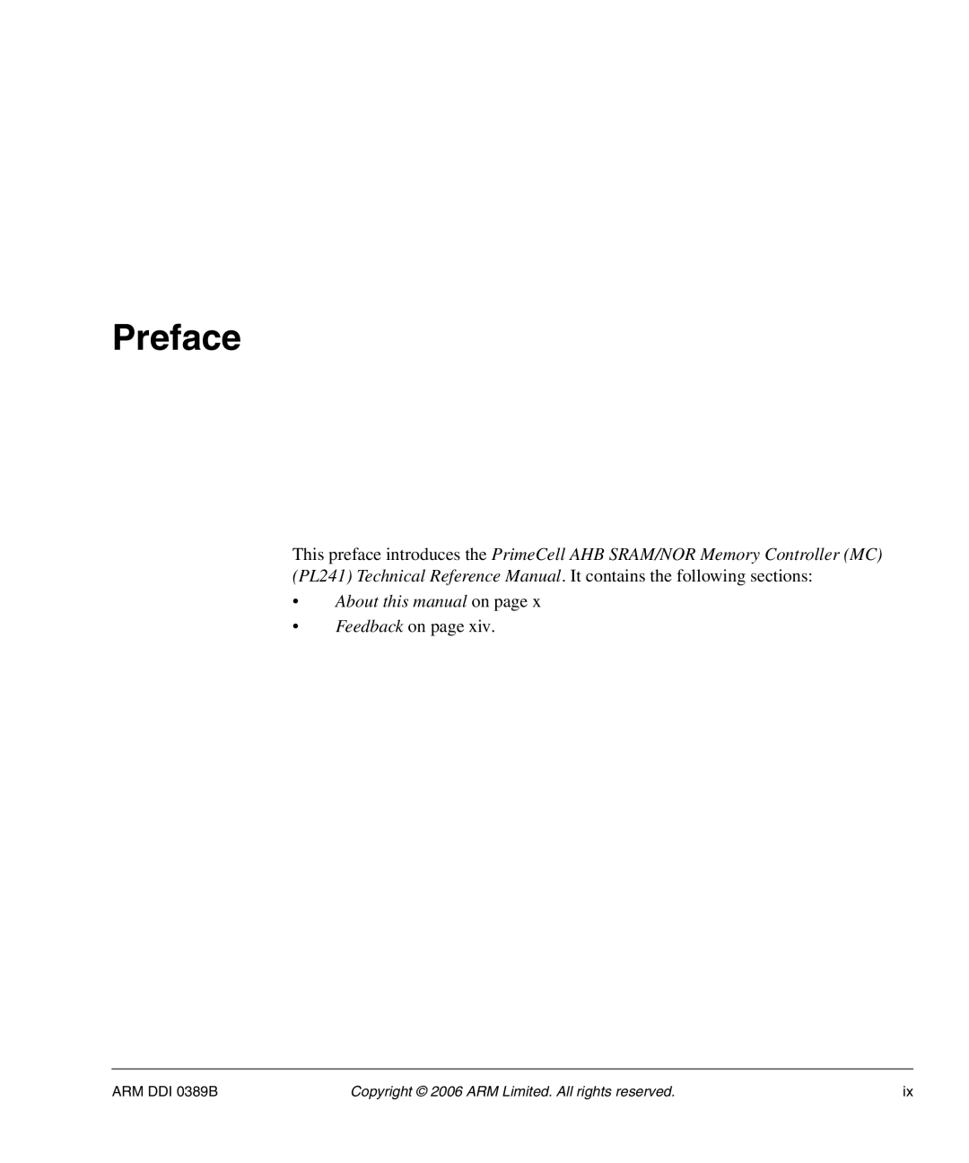 SMC Networks AHB SRAM/NOR, PL241 manual Preface, Feedback on 