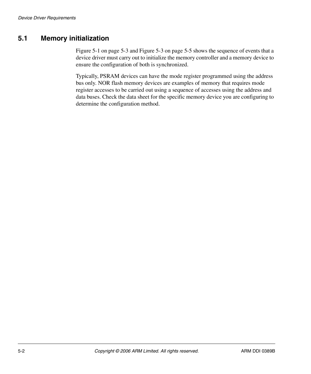 SMC Networks PL241, AHB SRAM/NOR manual Memory initialization 